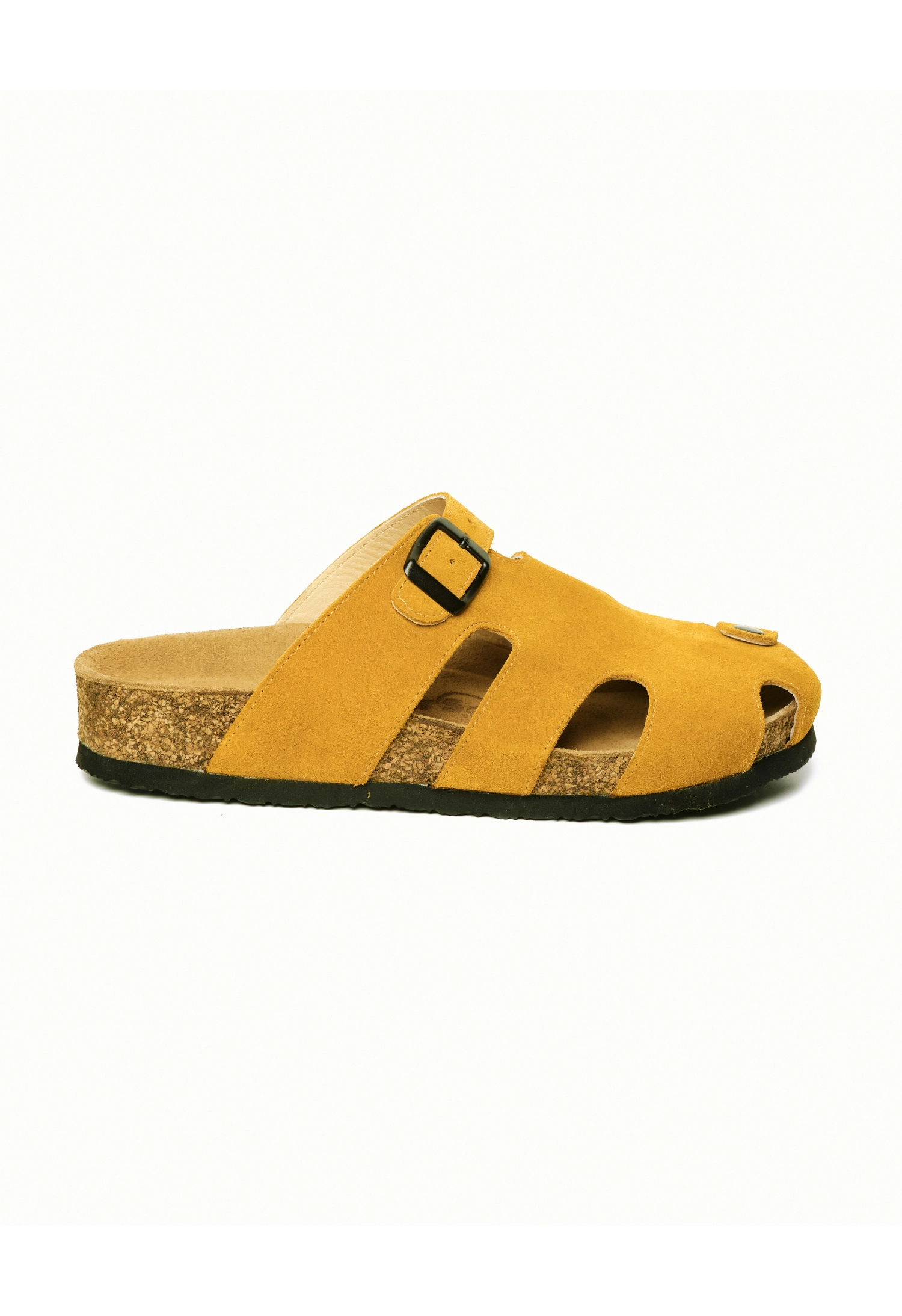 Marta- Natural Cork- Suede Leather- Mustard