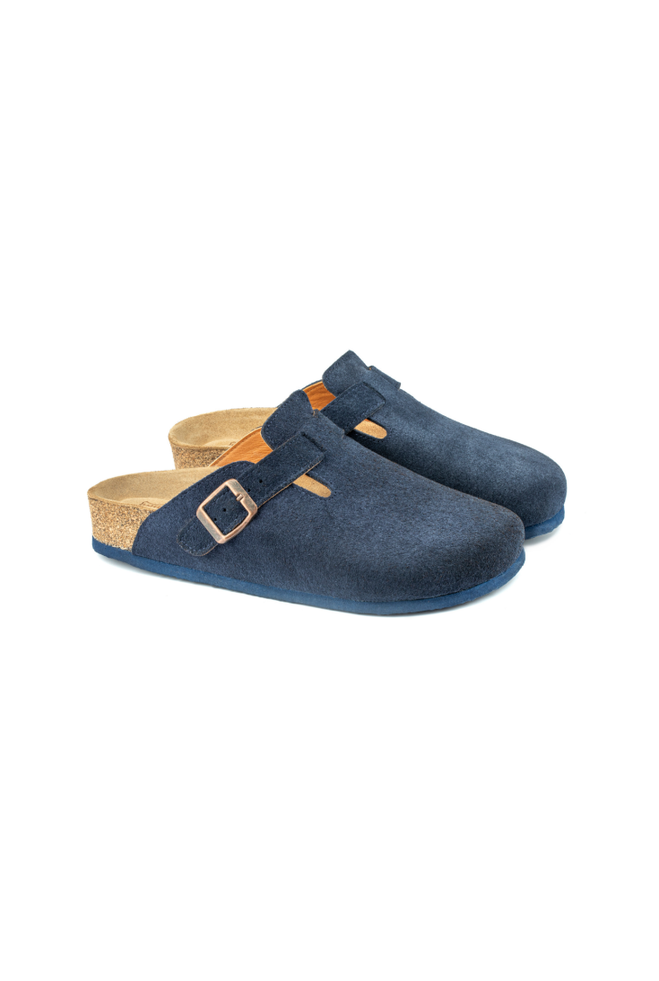 Costa- Natural Cork- Suede Leather- Navy Blue
