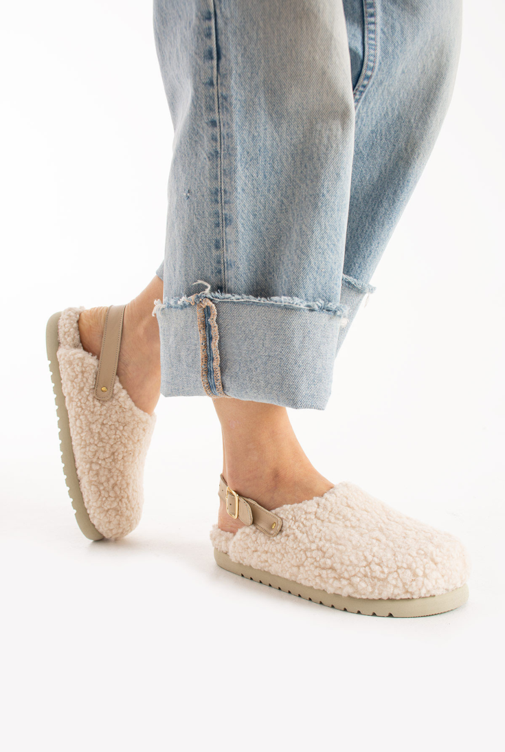 Lemoors Clara Koyun Tüylü Eva Terlik Ekru Rengi