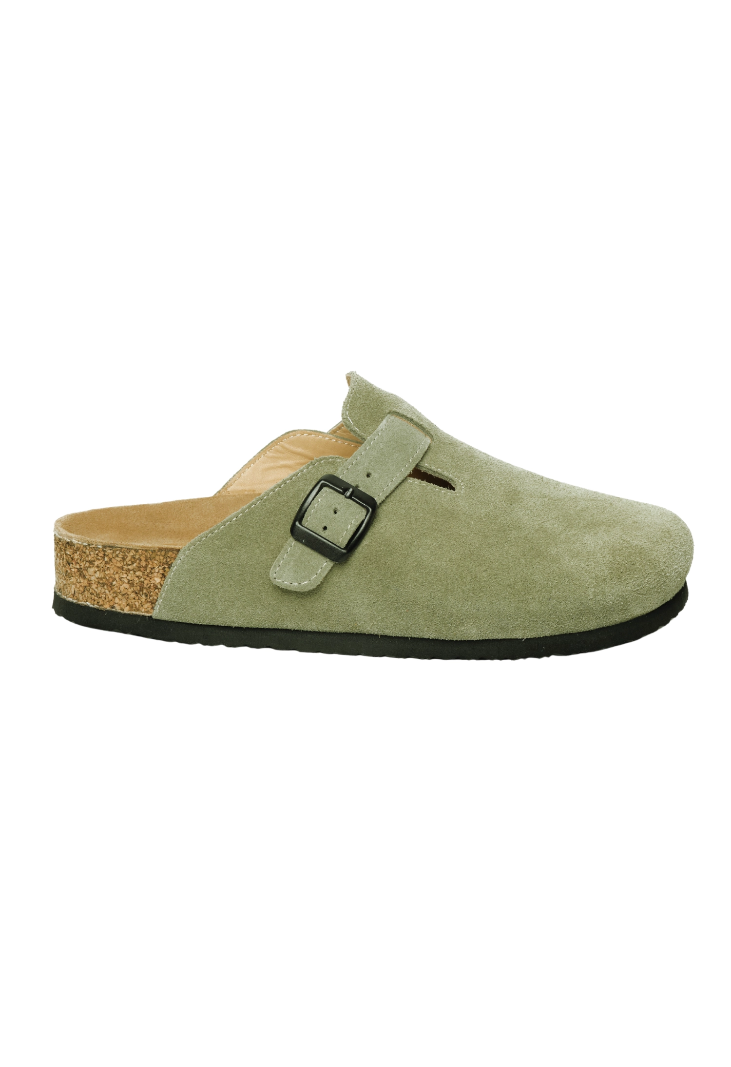 Susana- Natural Cork- Suede Leather- Avocado