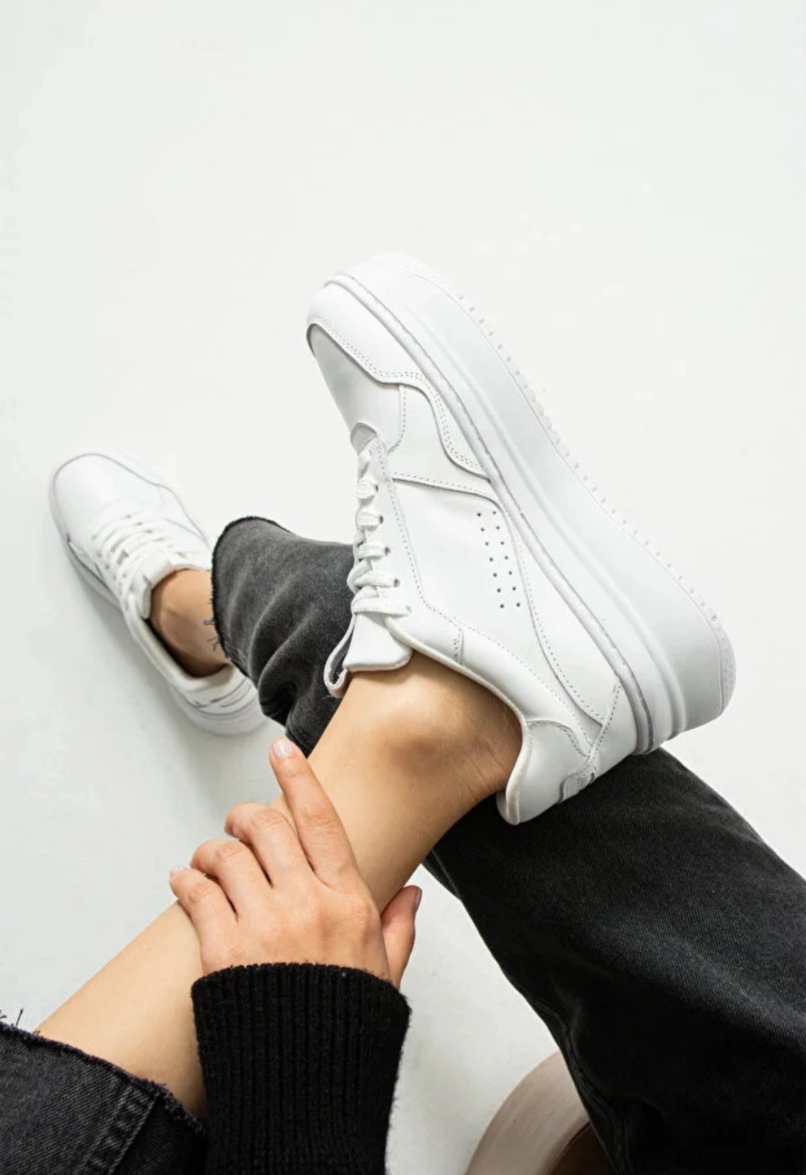 Lemoors Emma Hakiki deri Beyaz Kadın Sneaker