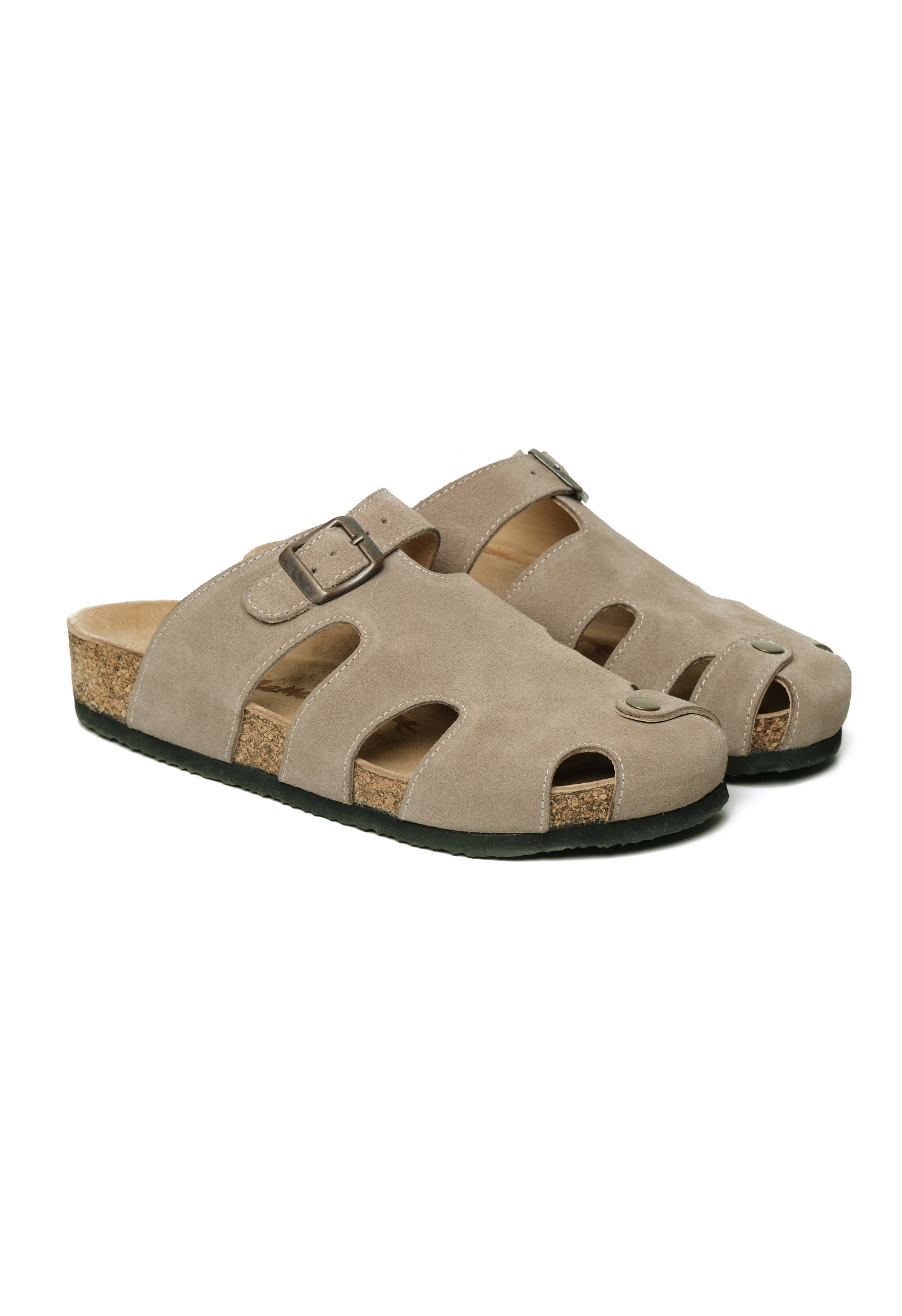 Marta- Natural Cork- Suede Leather- Mink