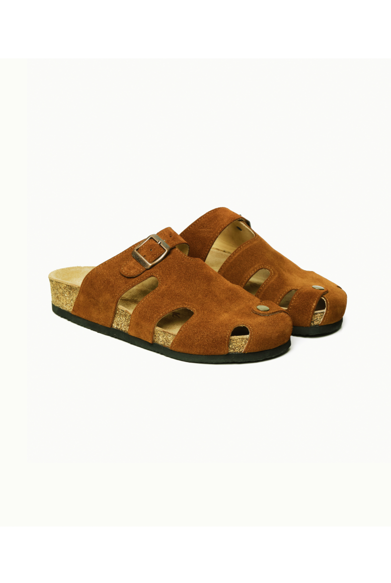 Diego- Natural Cork- Suede Leather- Cinnamon Powder