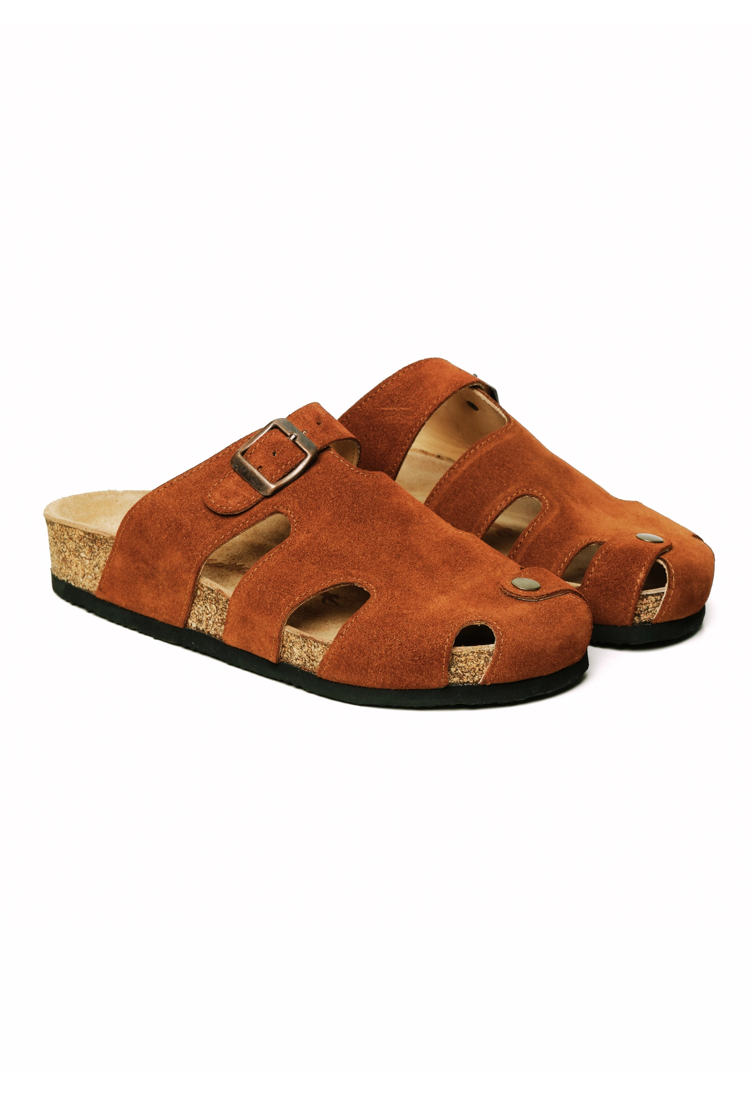 Marta- Natural Cork- Suede Leather- Cinnamon Powder