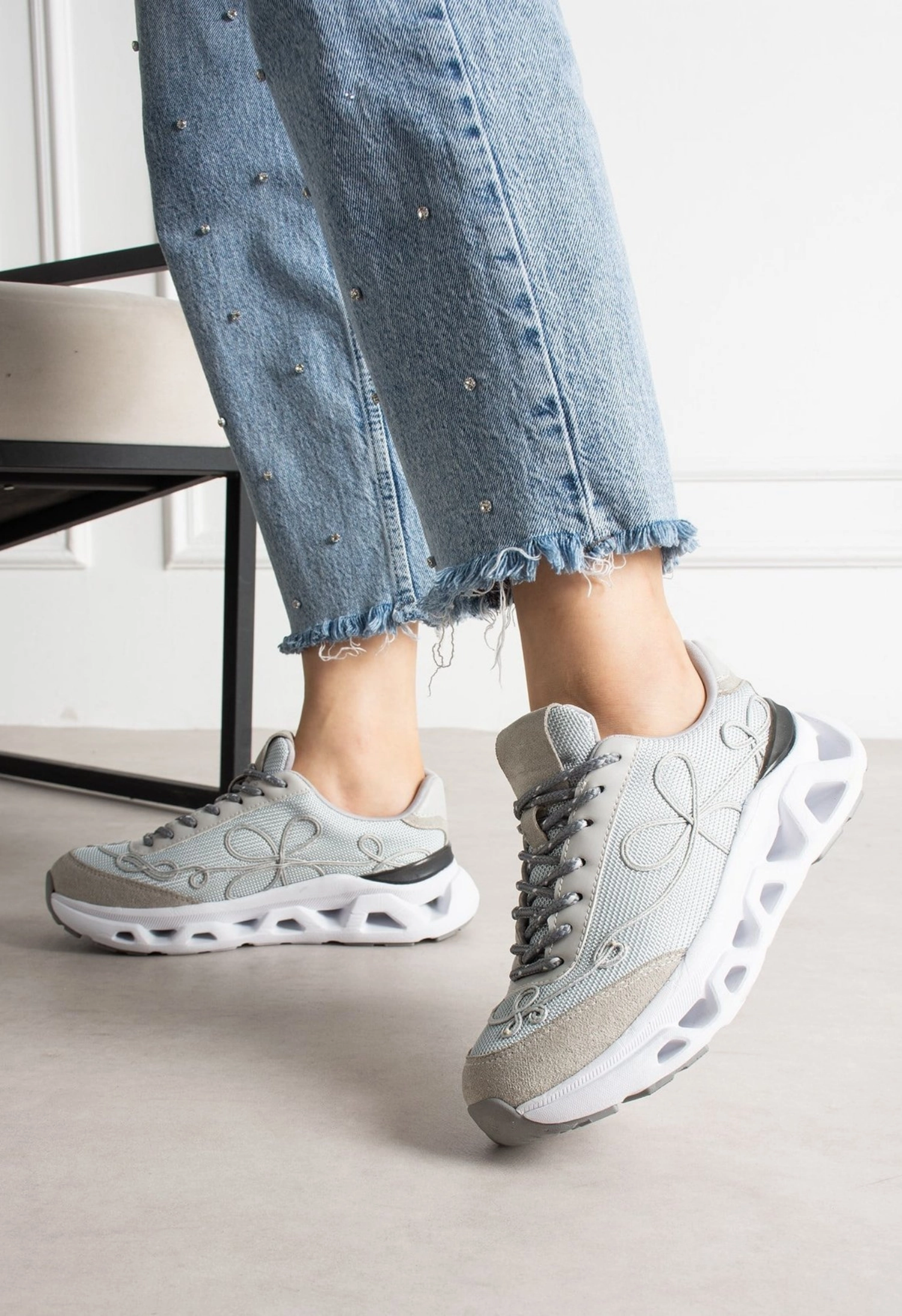 Lemoors Mia Fileli Yüzey Havalı Hafif Yumuşak Tabanlı Sneaker