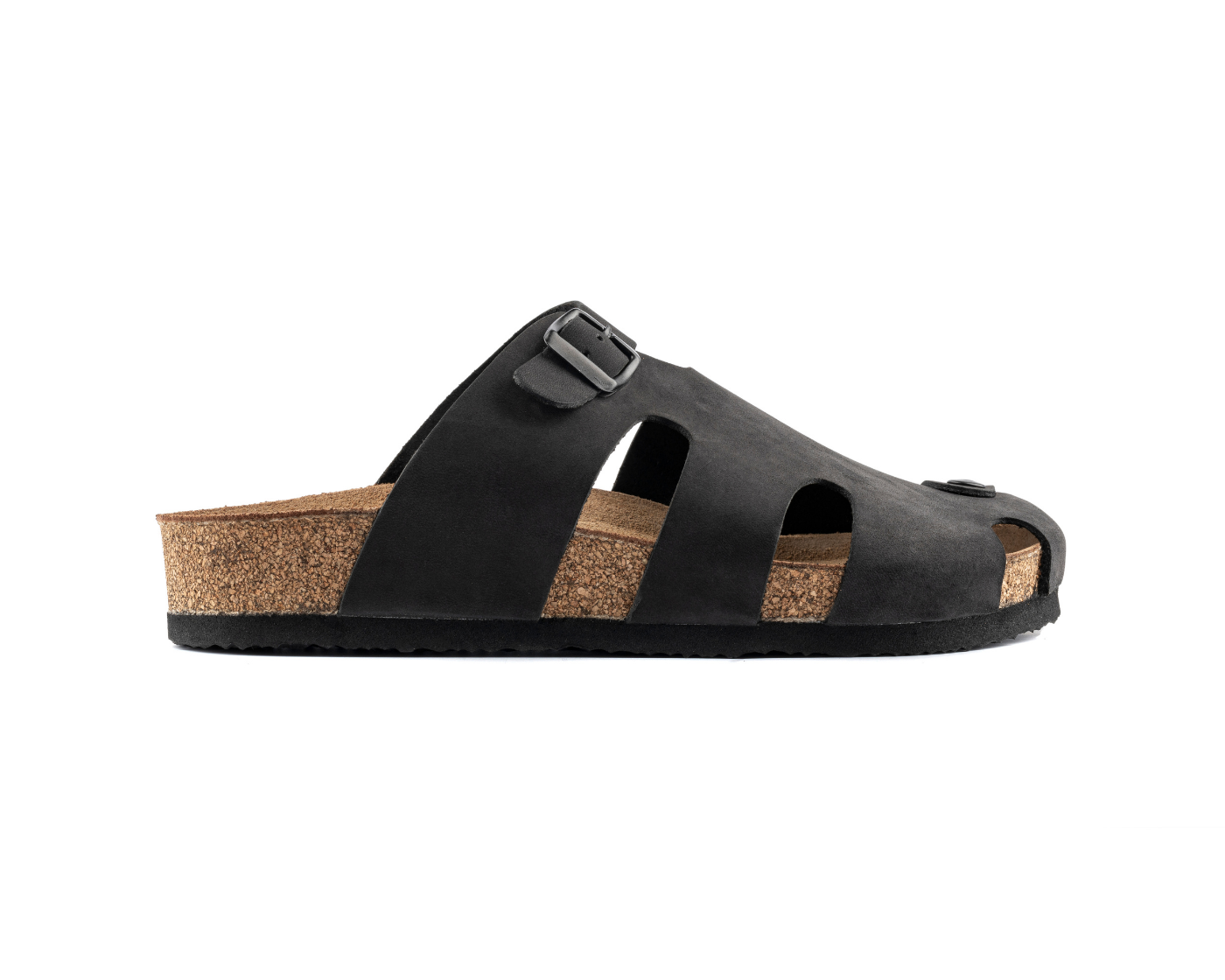 Diego- Natural Cork- Nubuck Leather- Black