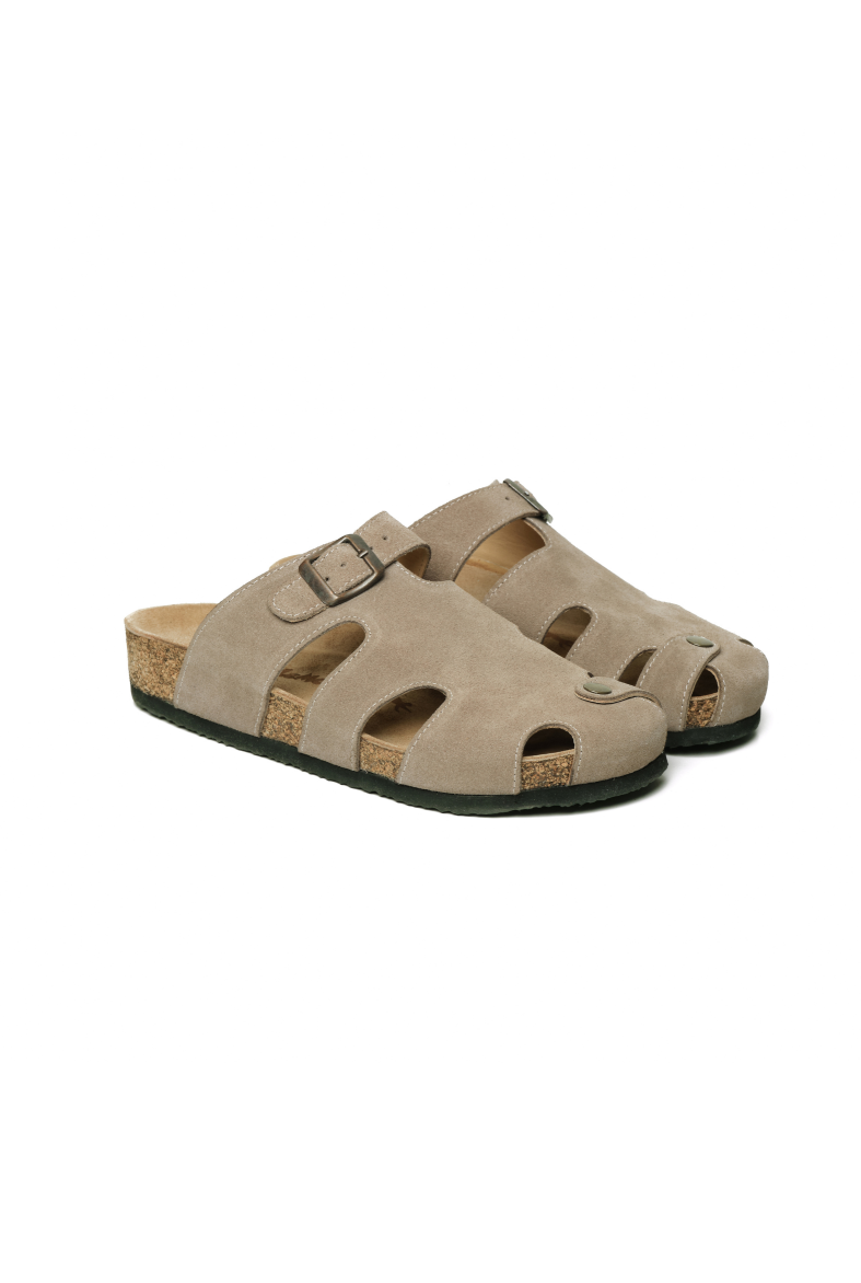 Diego- Natural Cork- Suede Leather- Mink