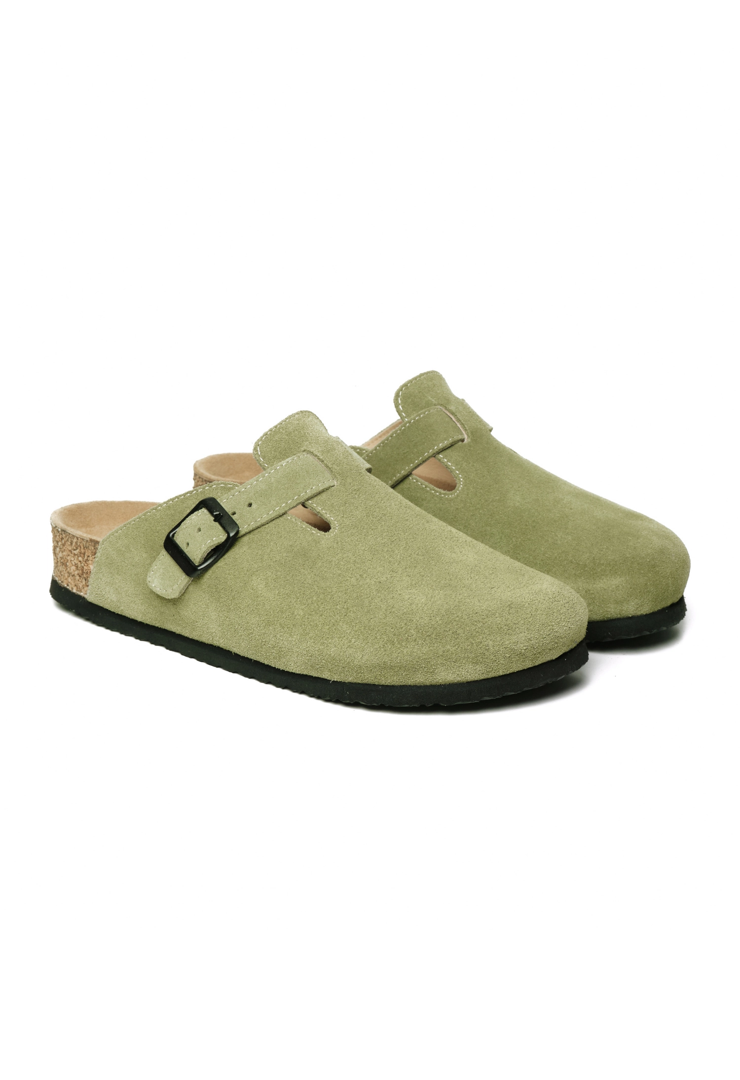 Susana- Natural Cork- Suede Leather- Avocado