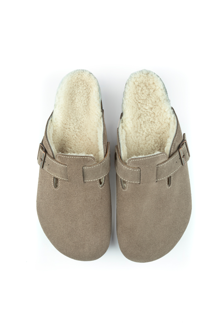 Costa Shearling- Natural Cork/ Suede Leather- Mink