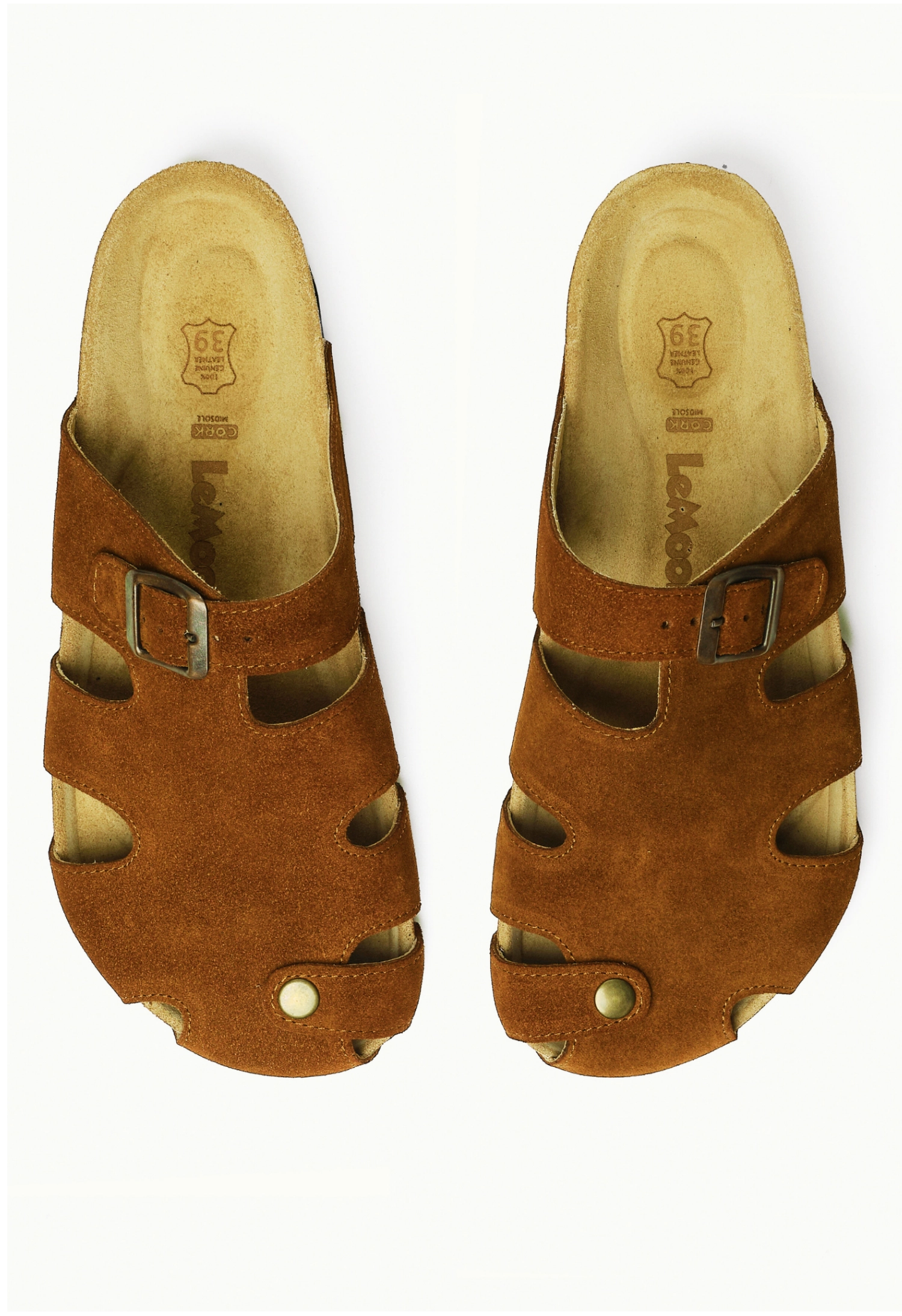Diego- Natural Cork- Suede Leather- Cinnamon Powder