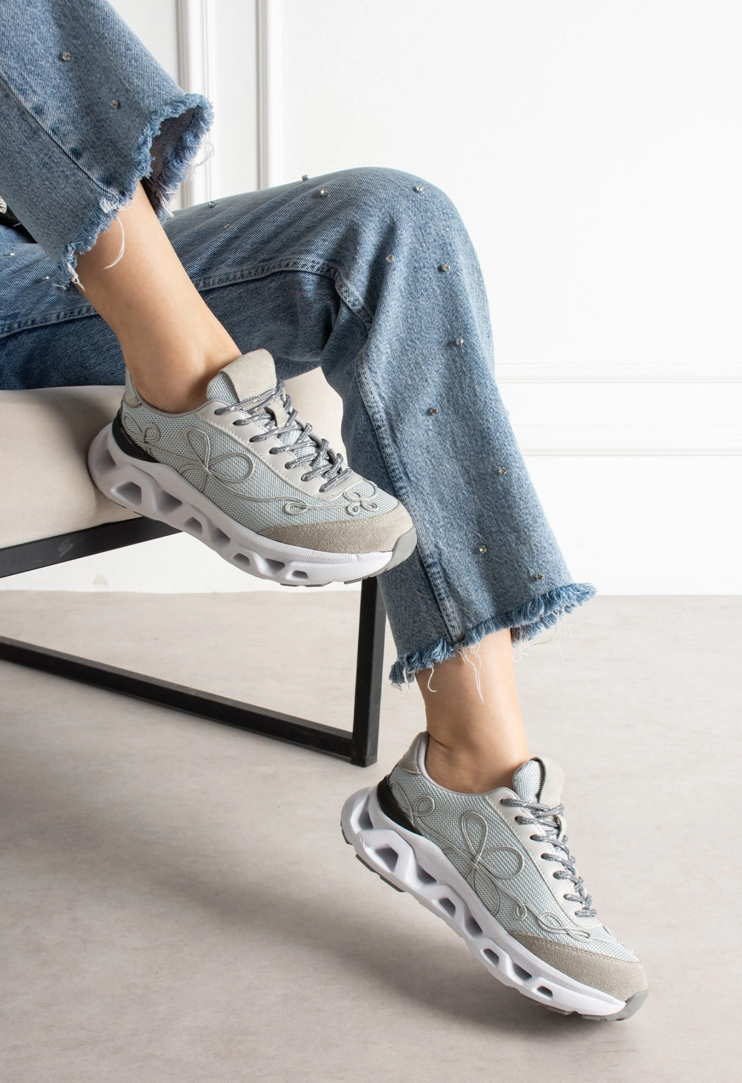 Lemoors Mia Fileli Yüzey Havalı Hafif Yumuşak Tabanlı Sneaker