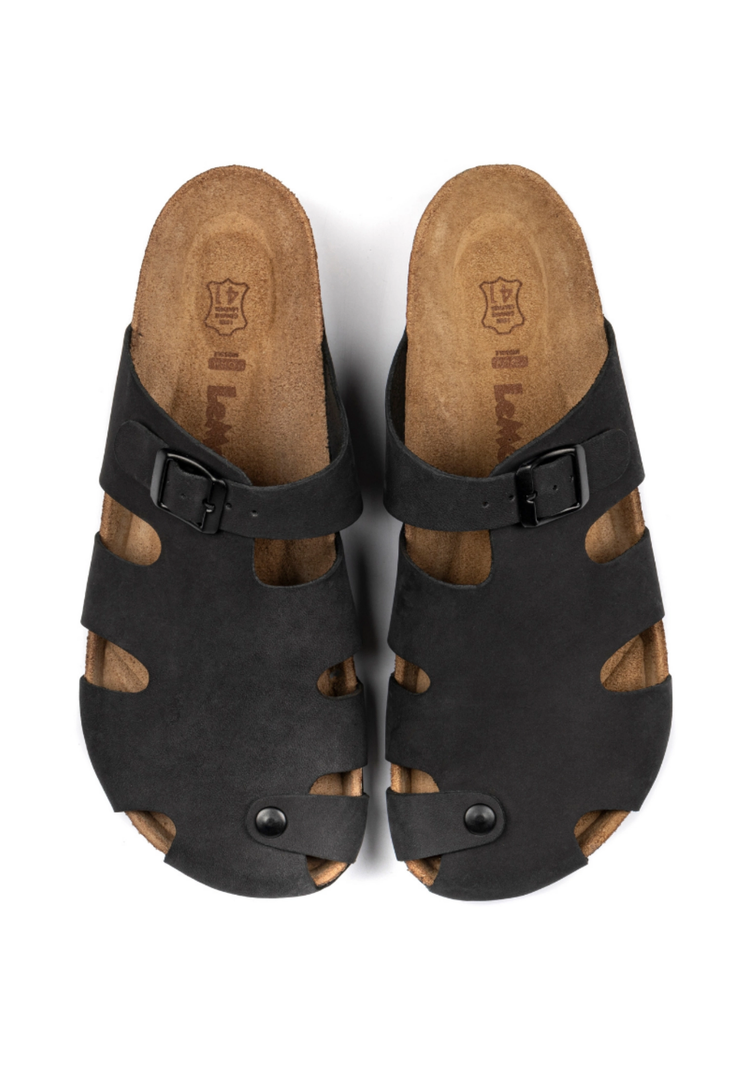Diego- Natural Cork- Nubuck Leather- Black
