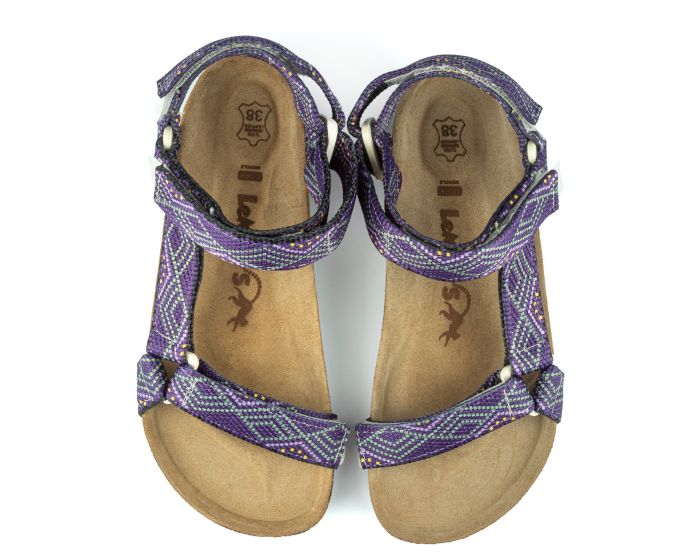 Tengri- Doğal Mantar Taban- Etnik Desenli- Kadın Sandalet