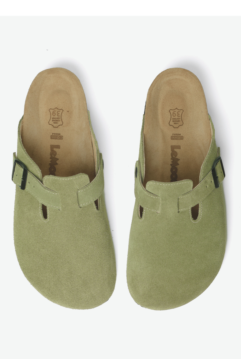 Costa- Natural Cork- Suede Leather- Avocado