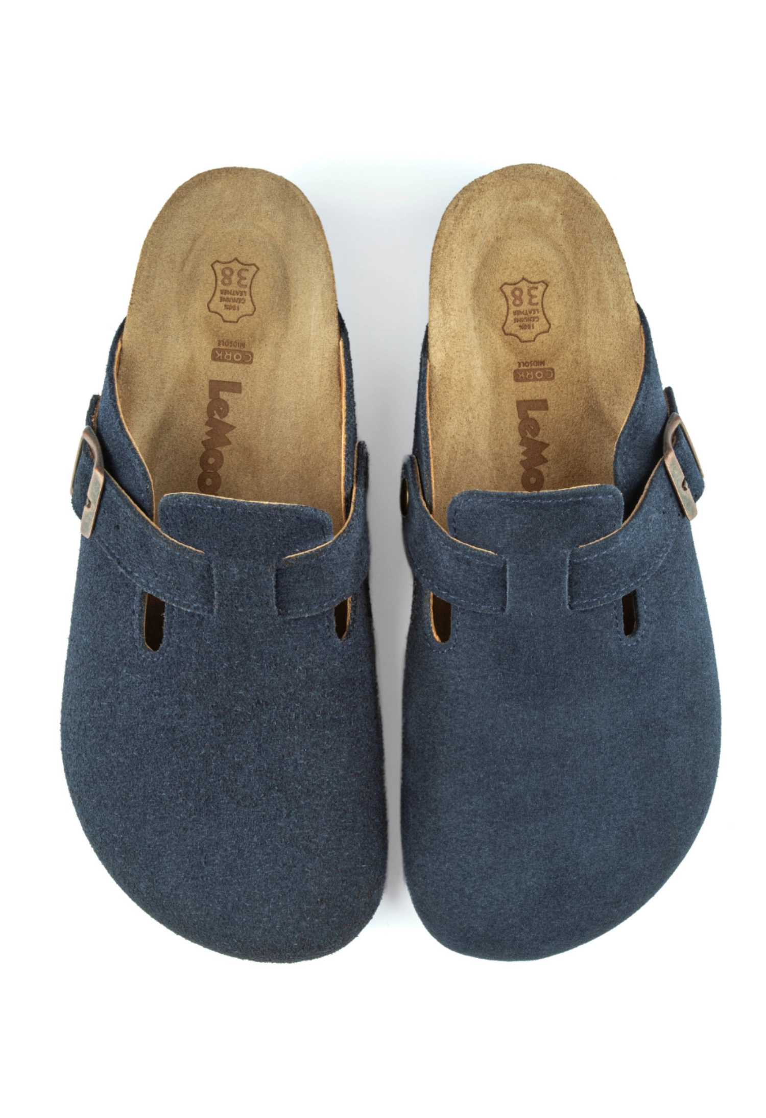 Costa- Natural Cork- Suede Leather- Navy Blue