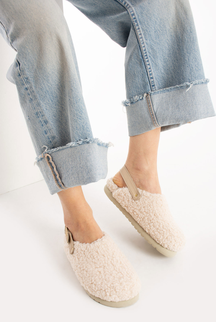 Lemoors Clara Koyun Tüylü Eva Terlik Ekru Rengi