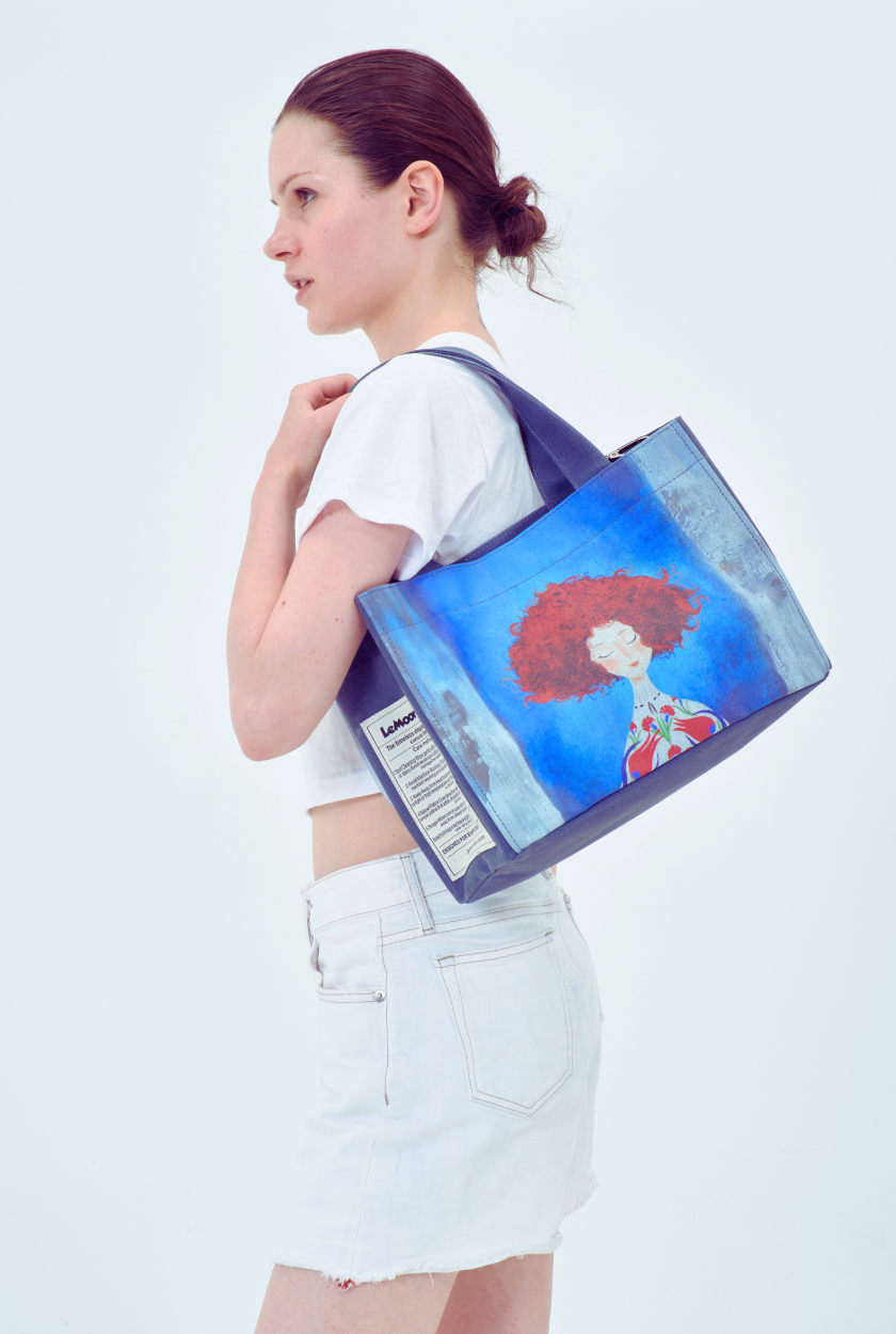 Lemoors Hibiscus- Mumlu Kanvas- Özel Tasarım Baskılı- Kadın Omuz Çantası