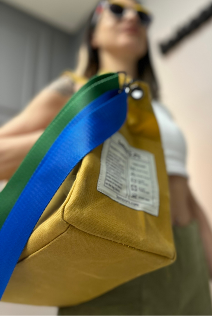 Lemoors Hibiscus Waxed Canvas Tote Bag Mustard