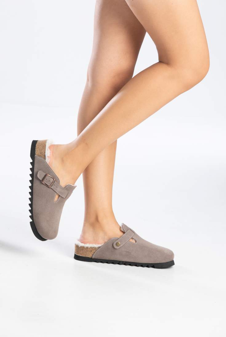 Susana Shearling- Natural Cork- Suede Shearling- Mink