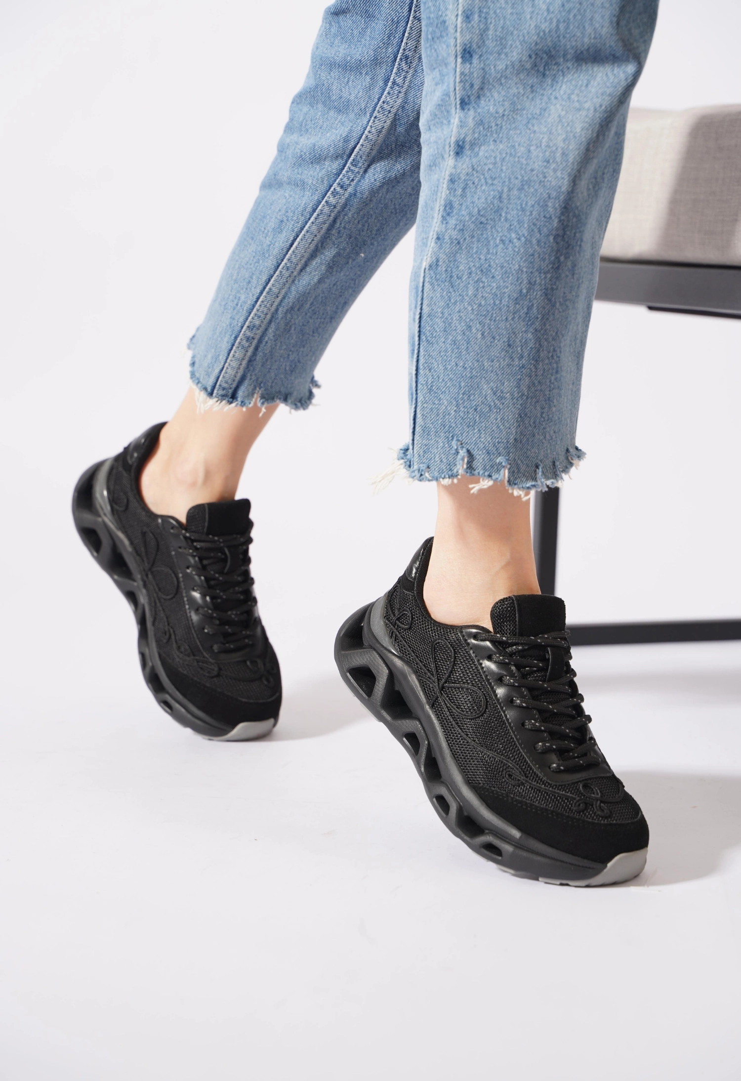 Lemoors Mia Fileli Yüzey Havalı Hafif Yumuşak Tabanlı Sneaker