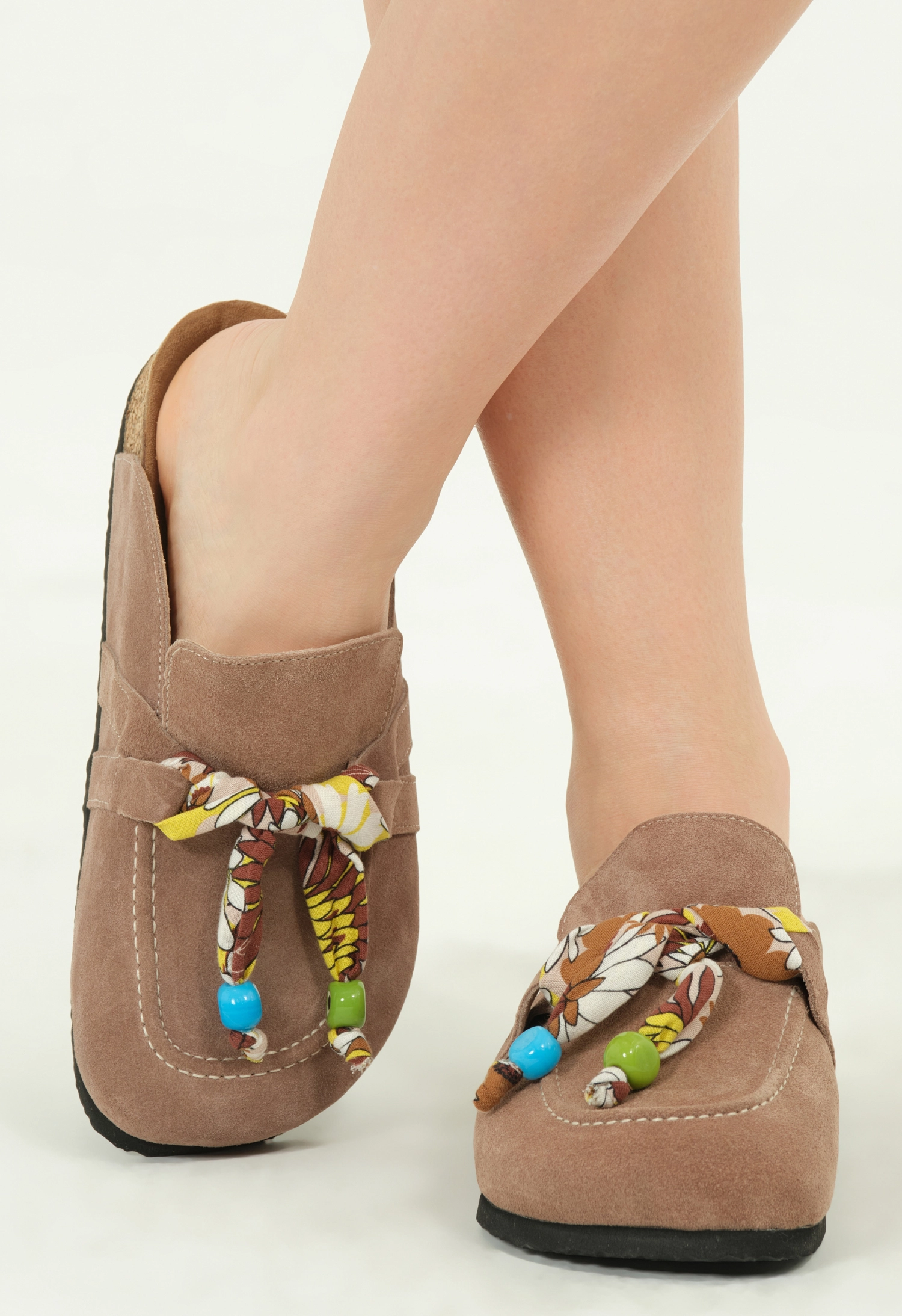 Rachel Natural Cork Suede Leather Mink