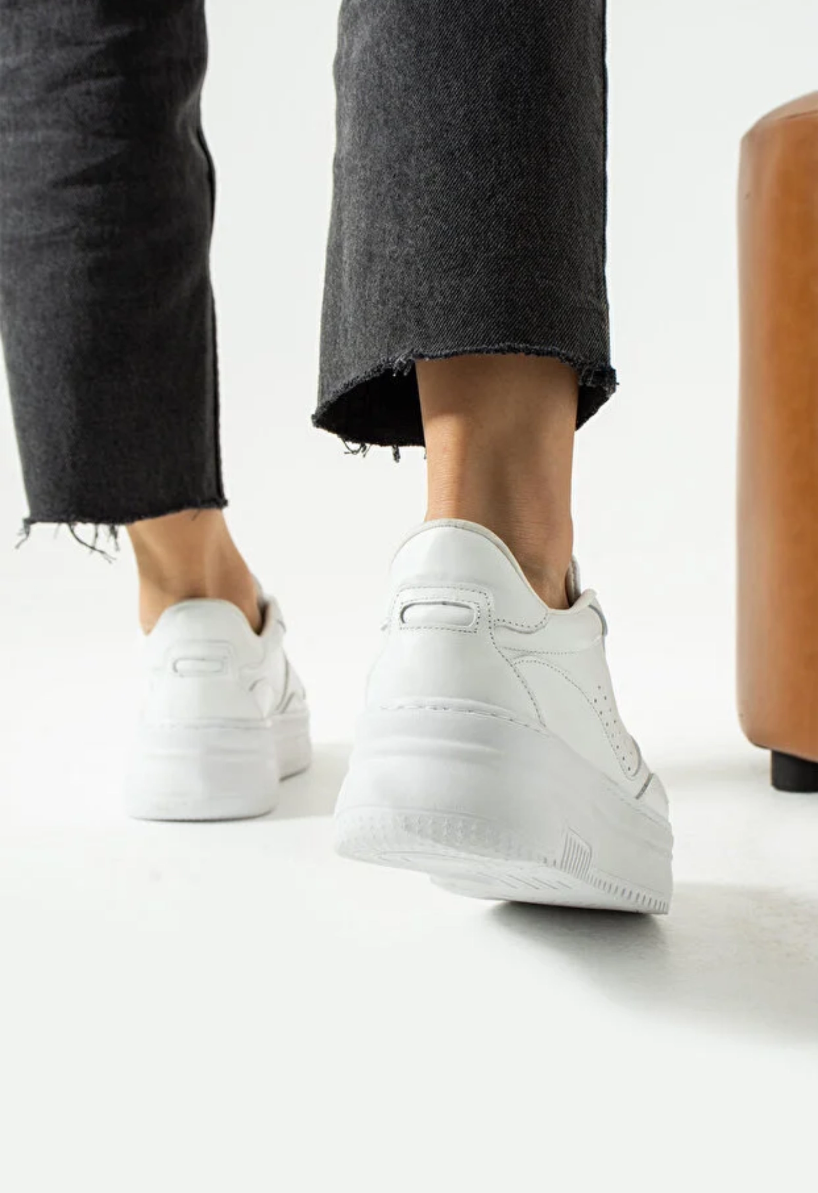 Lemoors Emma Hakiki deri Beyaz Kadın Sneaker