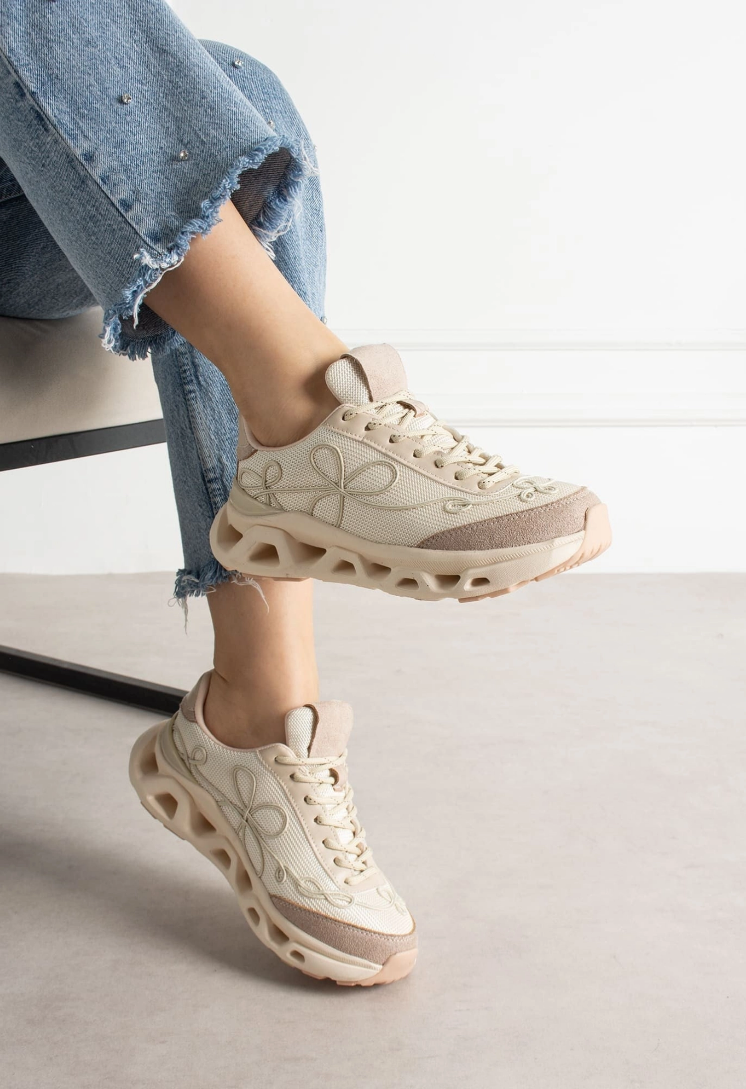 Lemoors Mia Fileli Yüzey Havalı Hafif Yumuşak Tabanlı Sneaker