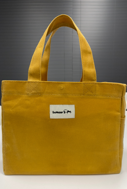 Lemoors Hibiscus Waxed Canvas Tote Bag Mustard