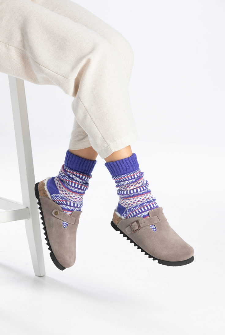 Susana Shearling- Natural Cork- Suede Shearling- Mink