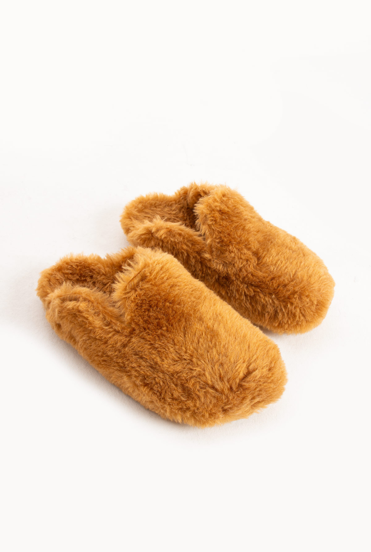 Lemoors Manuda Tavşan Tüylü Eva Terlik Tarçın Rengi