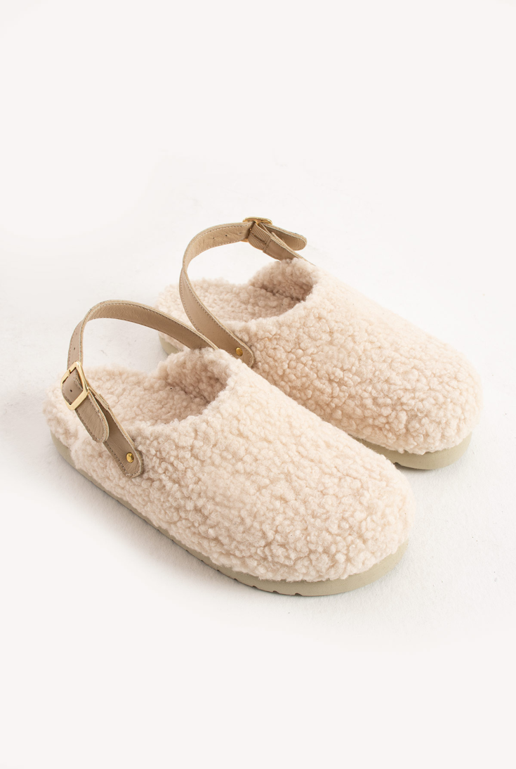 Lemoors Clara Koyun Tüylü Eva Terlik Ekru Rengi