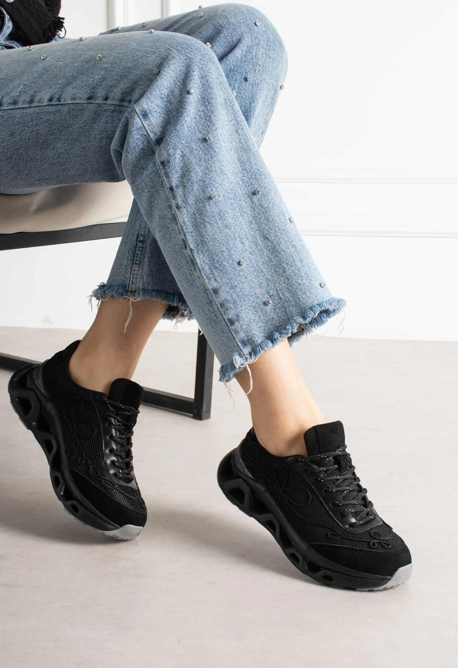 Lemoors Mia Fileli Yüzey Havalı Hafif Yumuşak Tabanlı Sneaker