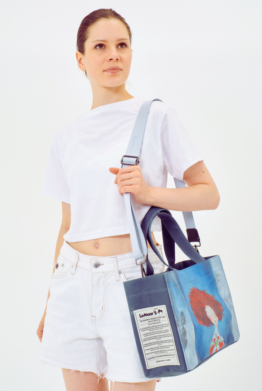 Lemoors Hibiscus- Mumlu Kanvas- Özel Tasarım Baskılı- Kadın Omuz Çantası