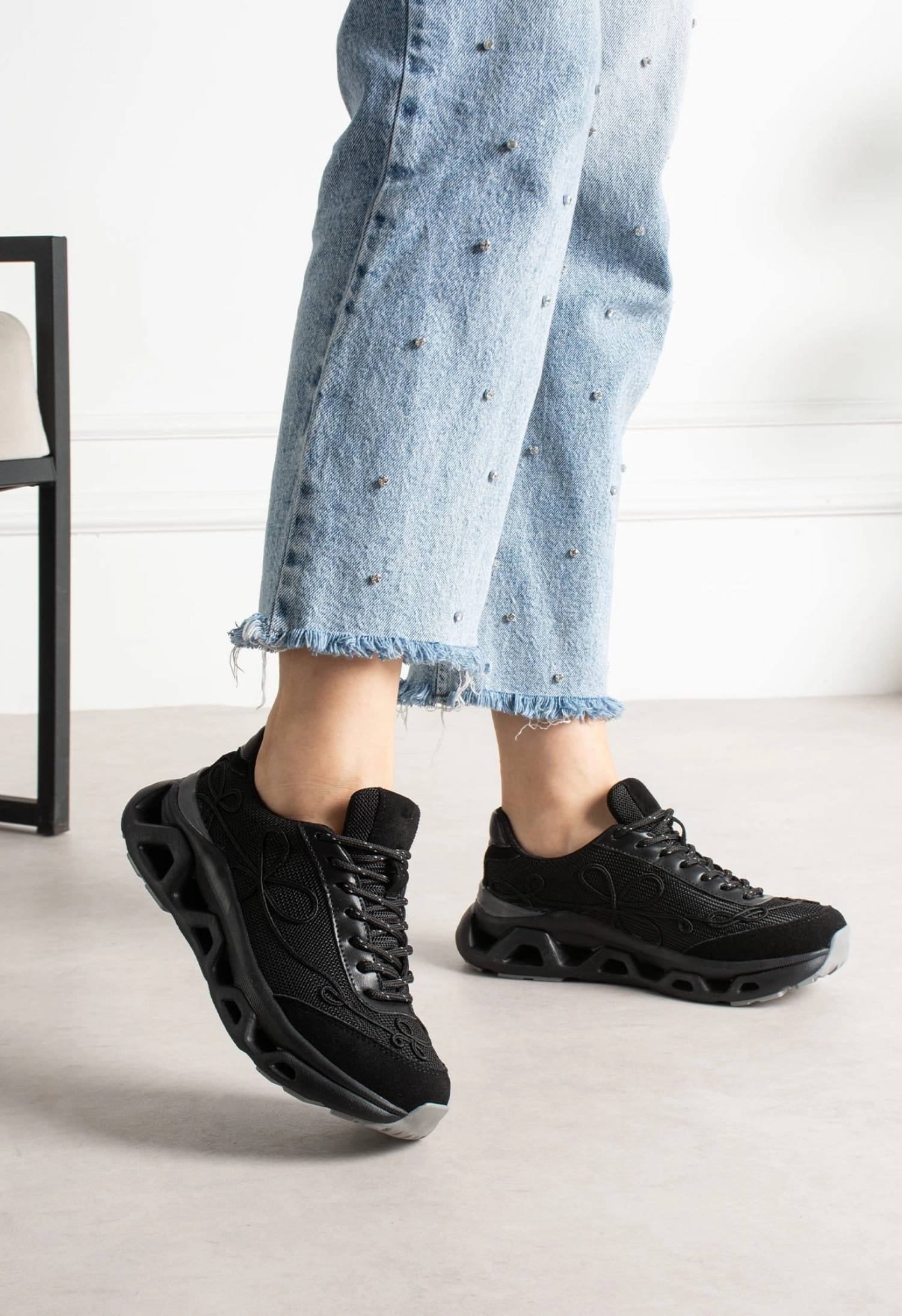 Lemoors Mia Fileli Yüzey Havalı Hafif Yumuşak Tabanlı Sneaker