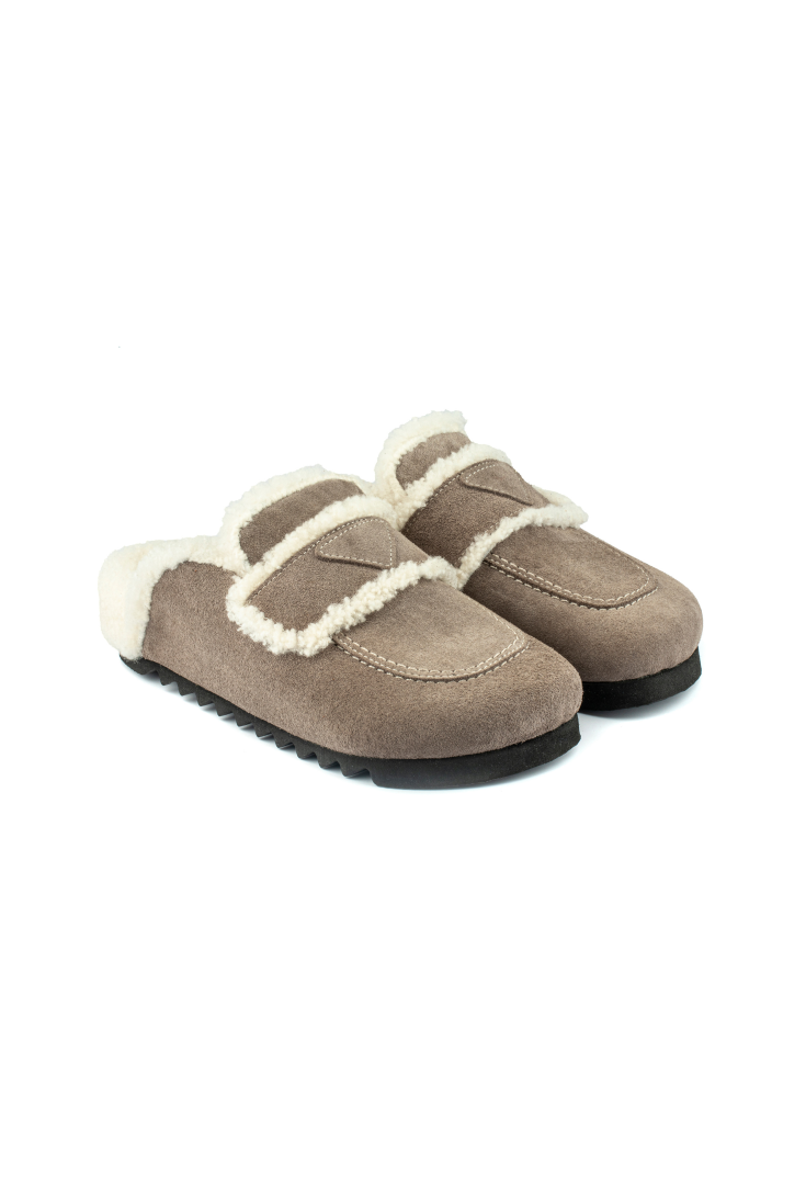 Angel Shearling- Natural Cork/ Suede Shearling- Mink