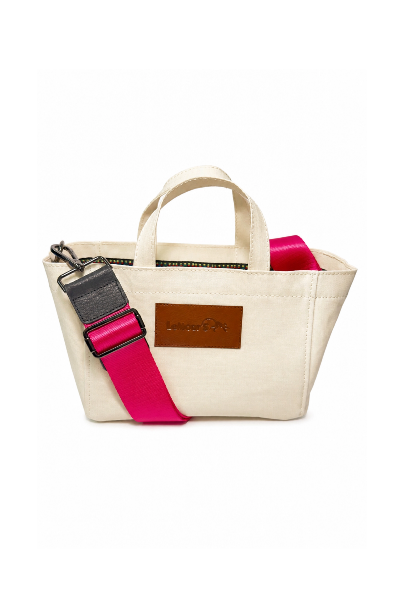 Tiny Hibiscus Ekru Renk Mumlu Kanvas Tote Bag