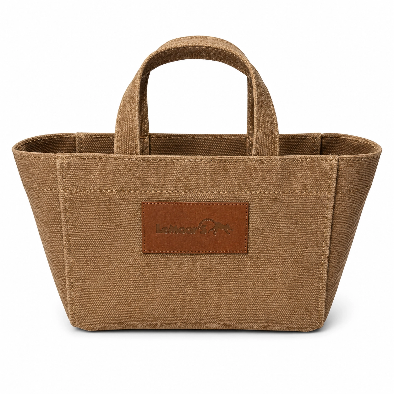 Tiny Hibiscus Kahverengi Mumlu Kanvas Tote Bag