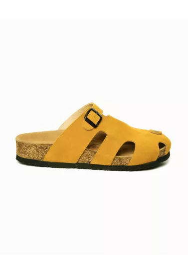 Marta- Natural Cork- Suede Leather- Mustard
