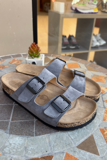 Maria Natural Cork Suede Leather Anthracite