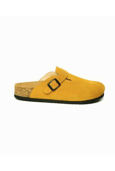 Costa- Natural Cork- Suede Leather- Mustard