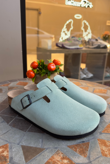 Susana- Natural Cork- Suede Leather- Mint