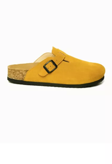 Costa- Natural Cork- Suede Leather- Mustard