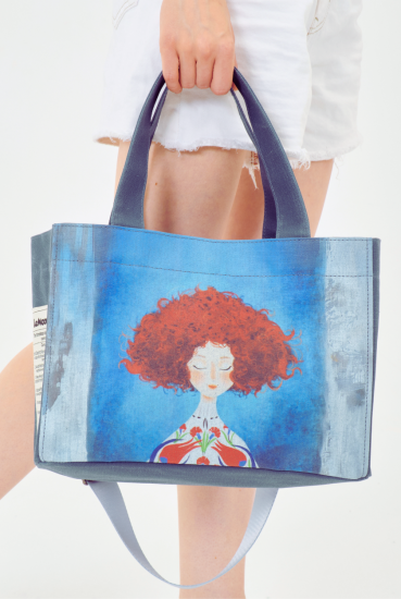 Lemoors Hibiscus- Mumlu Kanvas- Özel Tasarım Baskılı- Kadın Omuz Çantası