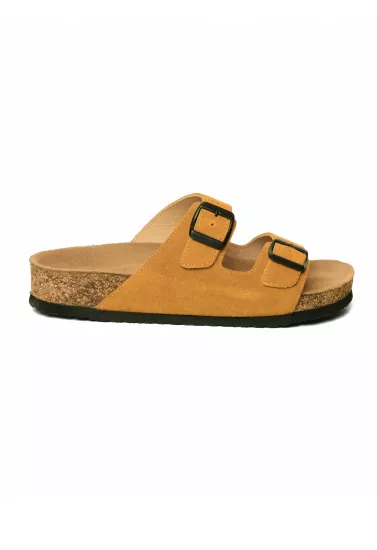 Maria Natural Cork Suede Leather Mustard
