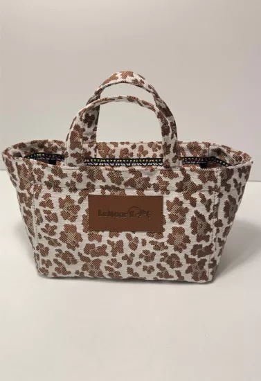 Tiny Hibiscus Nakışlı Kanvas Kumaş El Çantası
