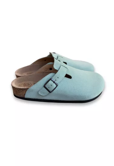 Susana- Natural Cork- Suede Leather- Mint