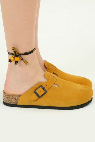 Susana- Natural Cork- Suede Leather- Mustard