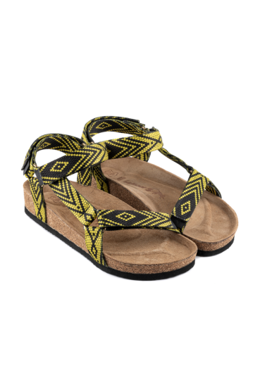 Tengri- Doğal Mantar Taban- Etnik Desenli- Erkek Sandalet