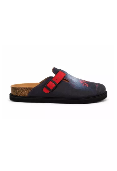 Justine- Natural Cork- Printed Waxed Canvas- Antrasit
