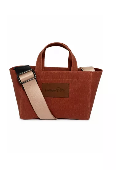 Tiny Hibiscus Kiremit Rengi Mumlu Kanvas Tote Bag